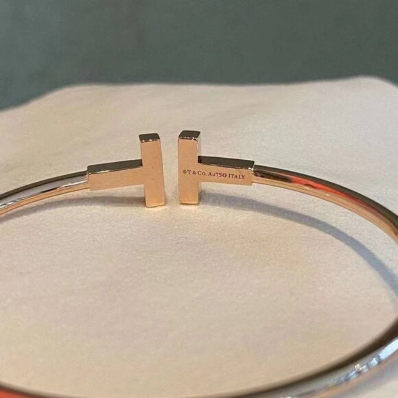 Tiffany & Co. Rose Gold Diamond Tiffany T Line Bracelet - Picture 5 of 6